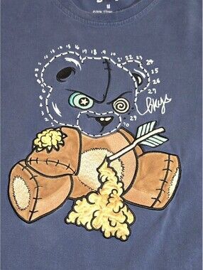 BKYS Killer Bunny Tee Sz M Navy Embroidered Teddy Head